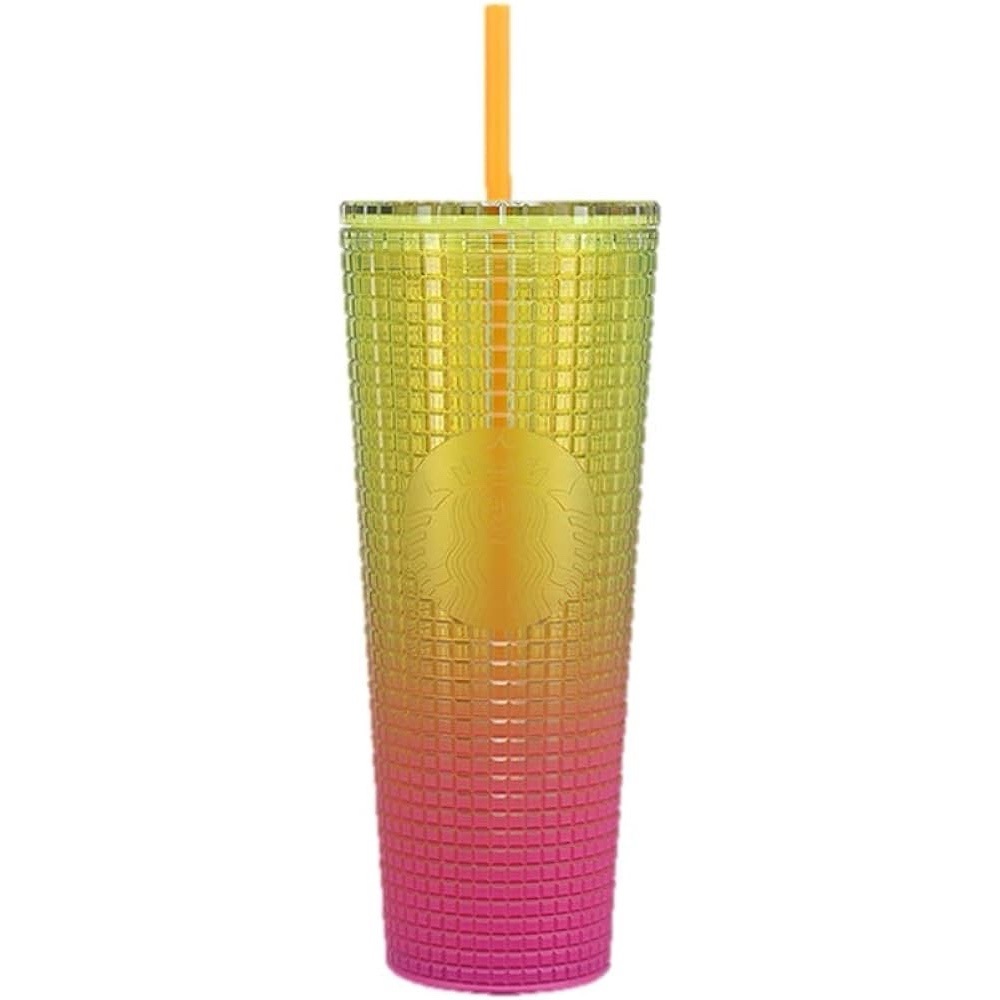 Starbucks Cold Cup Tumbler Venti 24 oz (Lemon Pink Gradient)